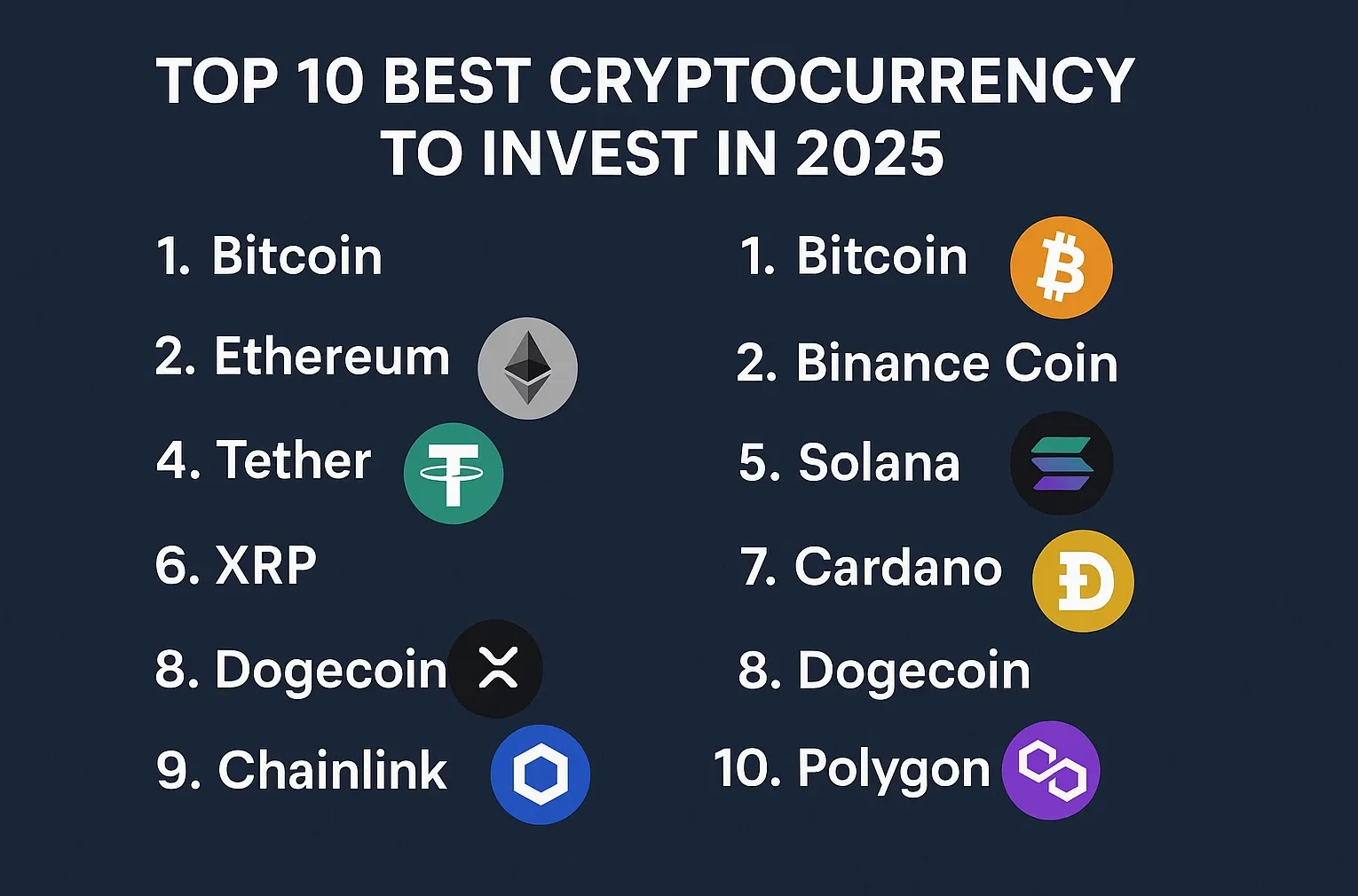 Top 10 Best Cryptocurrency to Invest in 2025