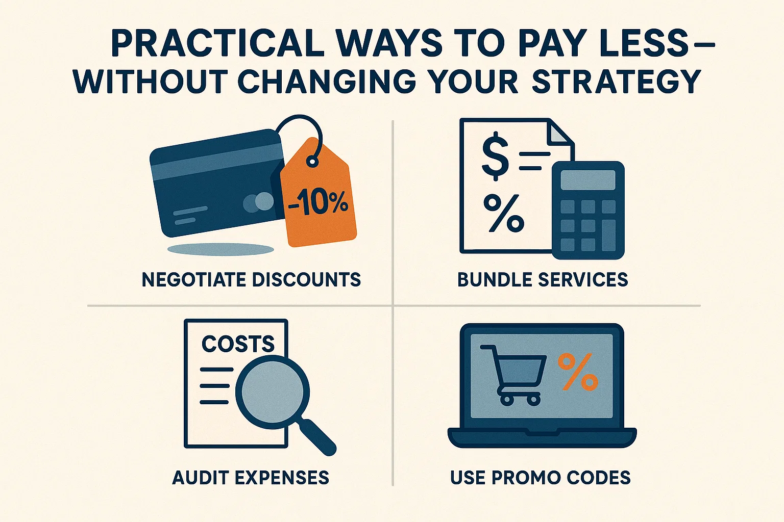 Practical ways to pay less—without changing your strategy